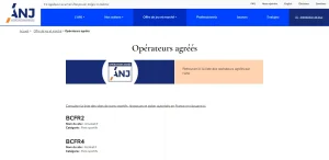 Registre des opérateurs agréés par l